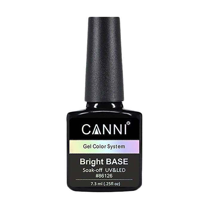 Кольорове базове покриття для гель-лаку Canni Bright Base Soak-off UV&amp;LED Gel Color System 654 Лавандовий, 7.3 мл
